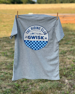 T-Shirt Riding Club gris chiné print bleu et sable