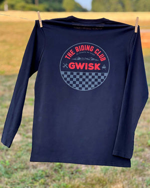 T-Shirt manches longues logo Racing Club noir sur noir