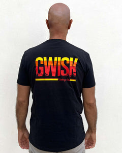 T-Shirt Chilling Club noir print orange rouge jaune