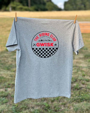 T-Shirt Riding Club gris chiné print noir et rouge
