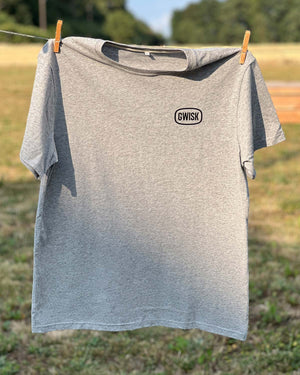 T-Shirt Riding Club gris chiné print noir et rouge